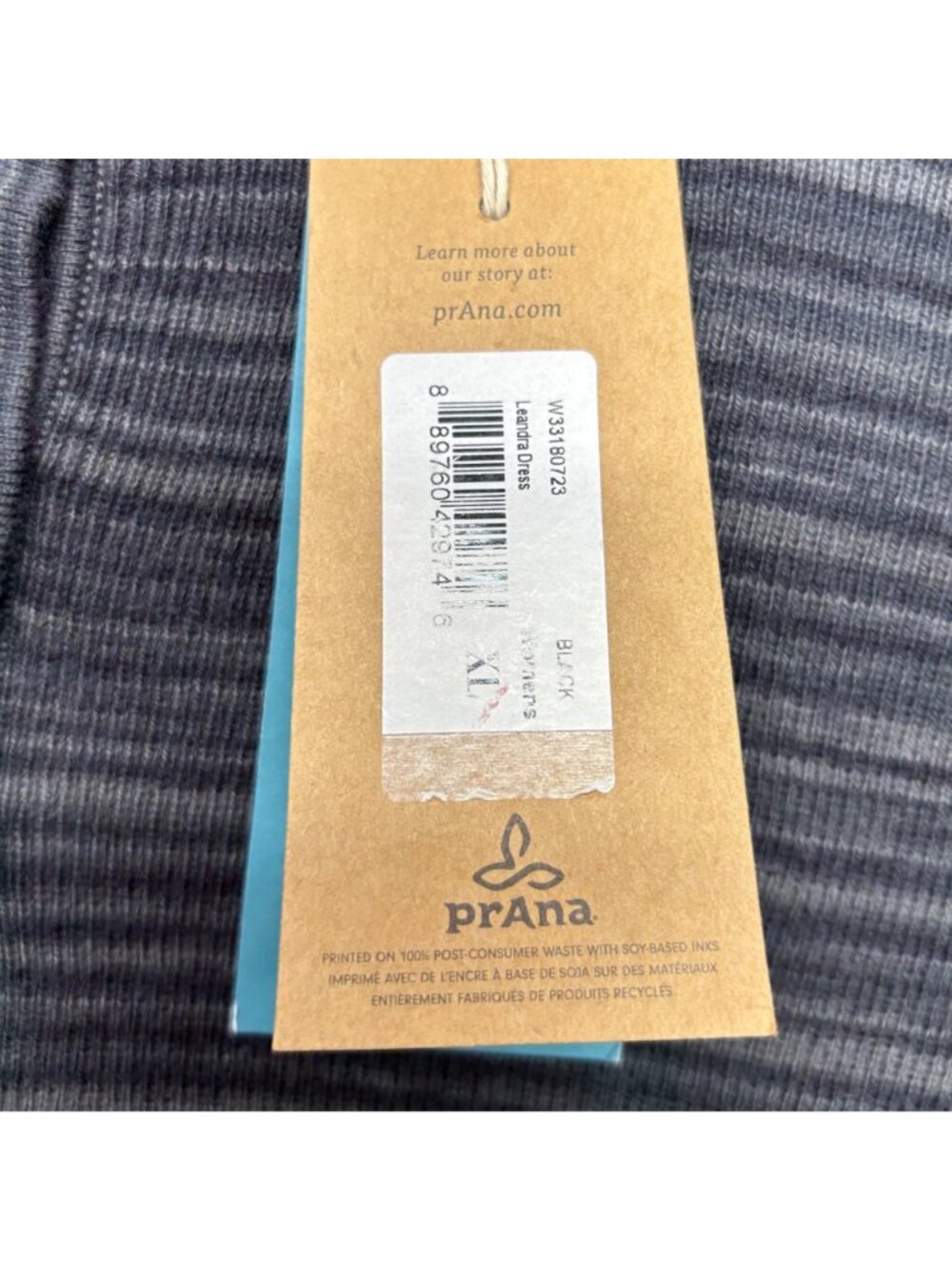 Prana Leandra Dress NWT Women's XL Black/Gray Button Front Placket - Picture 15 of 16